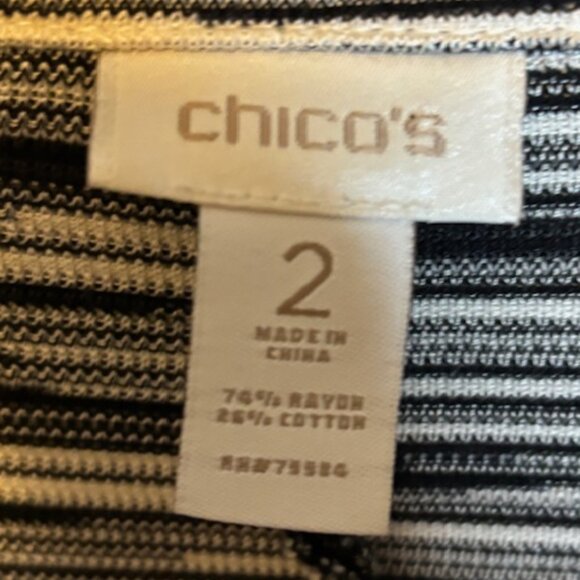 Chico's Sweater Women's Size Large Cardigan Button Stripes Office Chicos 2 - Picture 3 of 3